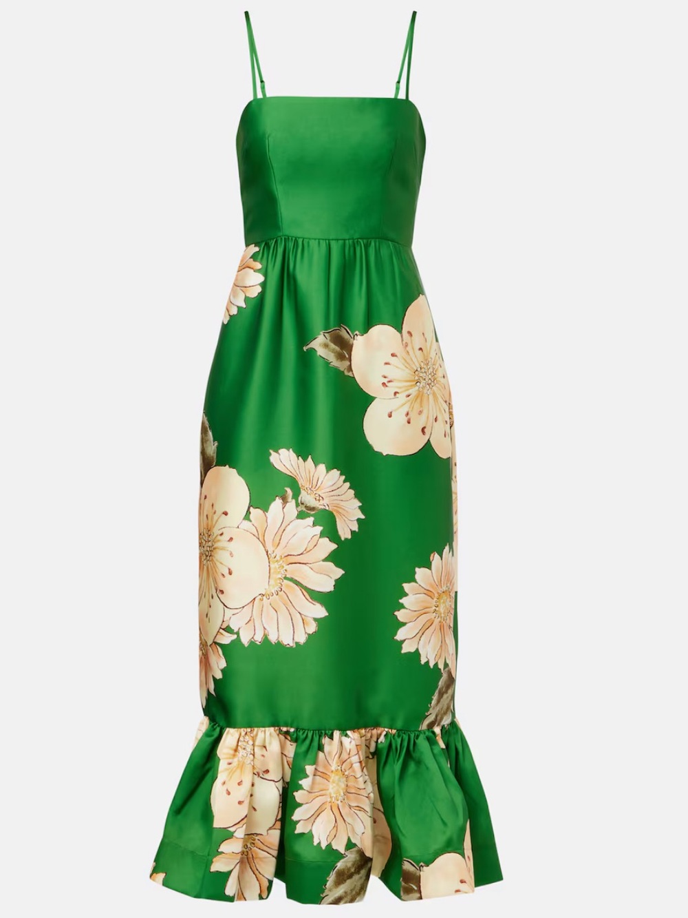 Alémais Green Floral Midi Dress
